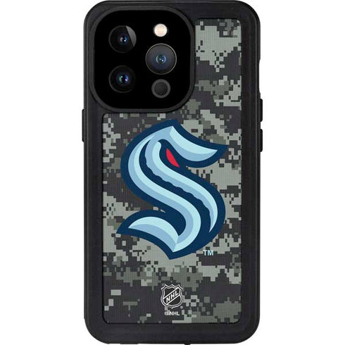 NHL Seattle Kraken Camo iPhone 14 Pro Waterproof Case