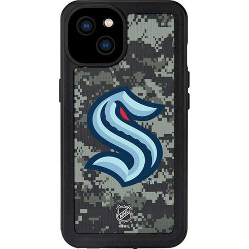 NHL Seattle Kraken Camo iPhone 15 Plus Waterproof Case