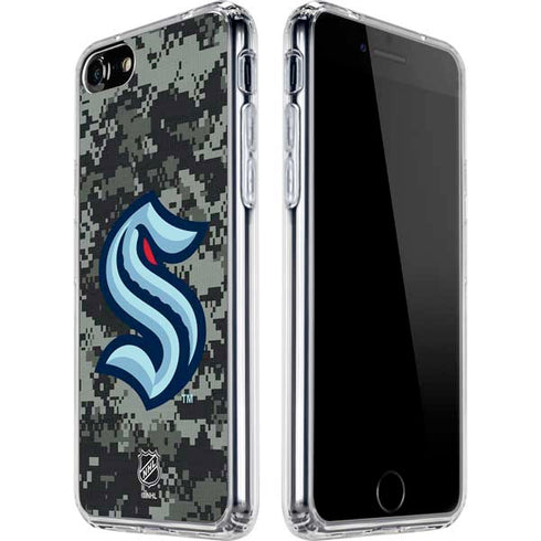 NHL Seattle Kraken Camo iPhone SE (2nd & 3rd Gen) Clear Case