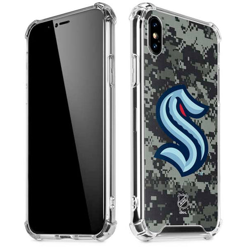 NHL Seattle Kraken Camo iPhone XS Max Clear Case