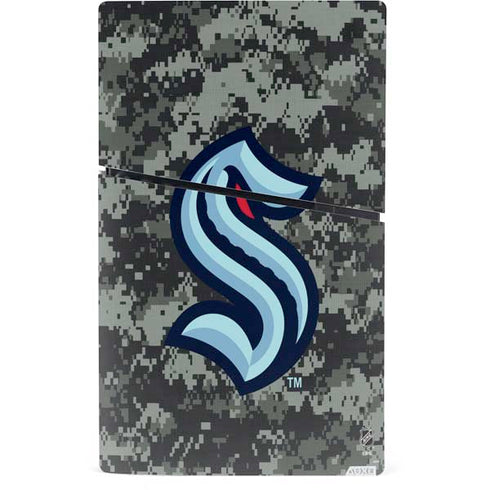 NHL Seattle Kraken Camo PS5 Slim Digital Edition Console Skin