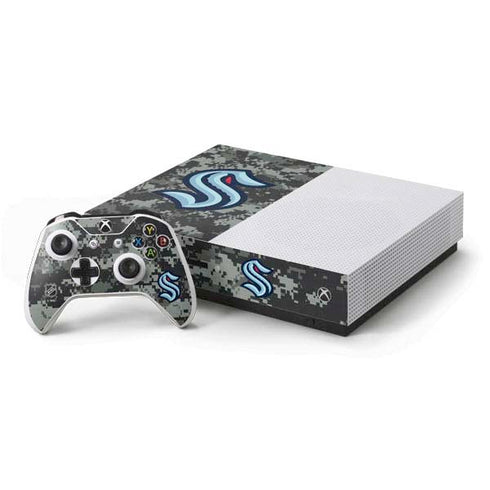NHL Seattle Kraken Camo Xbox One S Console and Controller Bundle Skin