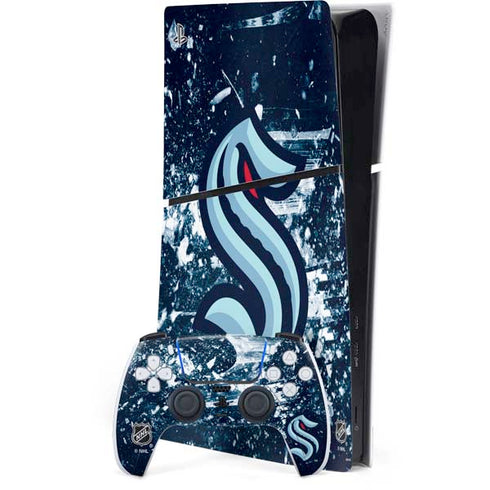 NHL Seattle Kraken Frozen PS5 Slim Digital Edition Bundle Skin