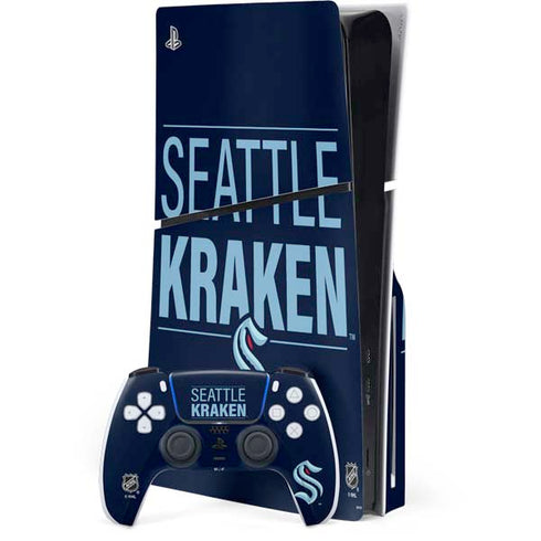 NHL Seattle Kraken Lineup PS5 Slim Disk Bundle Skin