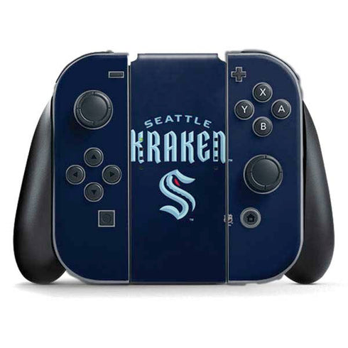 NHL Seattle Kraken Script Nintendo Switch (2017-2021) Joy-Con Controller Skin