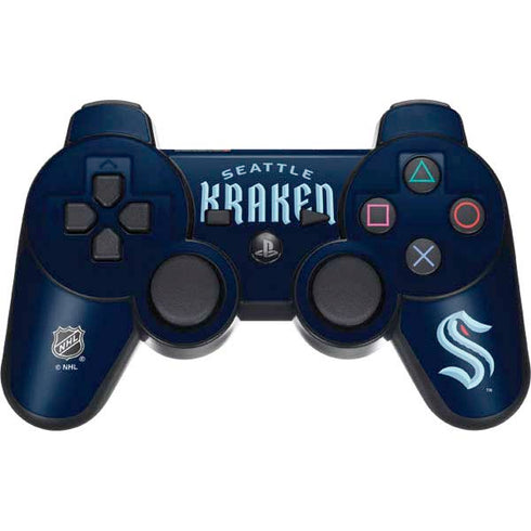 NHL Seattle Kraken Script PS3 Dual Shock wireless controller Skin