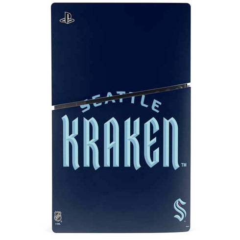 NHL Seattle Kraken Script PS5 Slim Disk Console Skin