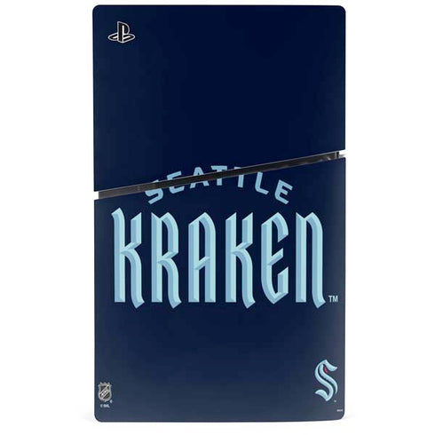 NHL Seattle Kraken Script PS5 Slim Digital Edition Console Skin