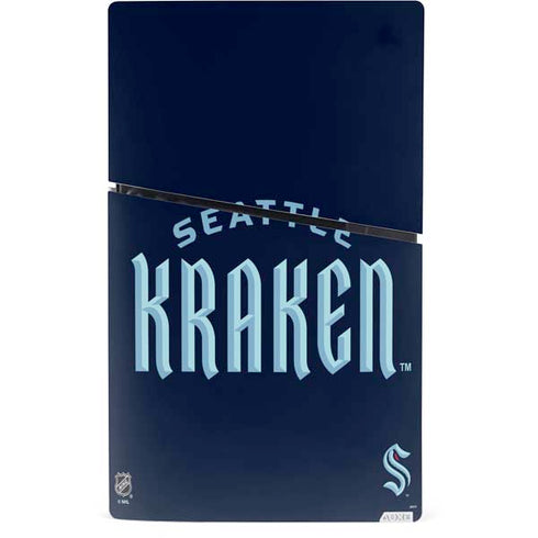NHL Seattle Kraken Script PS5 Slim Digital Edition Console Skin