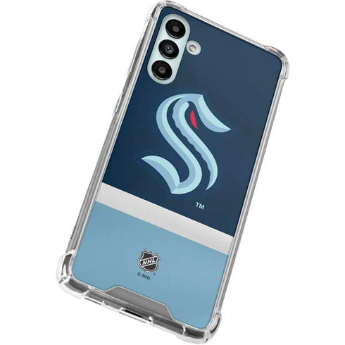 NHL Seattle Kraken Striped Galaxy A13 5G Clear Case