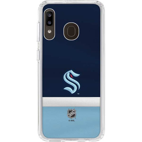 NHL Seattle Kraken Striped Galaxy A20 Clear Case