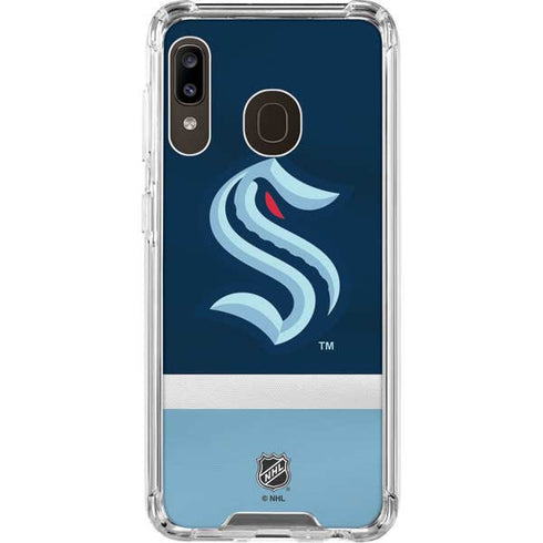 NHL Seattle Kraken Striped Galaxy A30 Clear Case