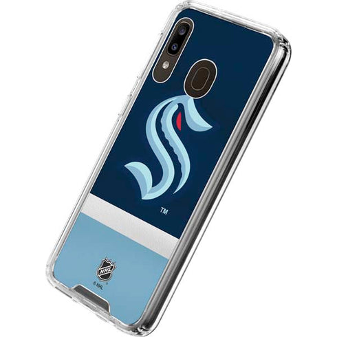 NHL Seattle Kraken Striped Galaxy A30 Clear Case