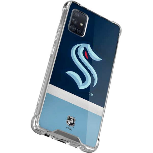NHL Seattle Kraken Striped Galaxy A71 5G Clear Case