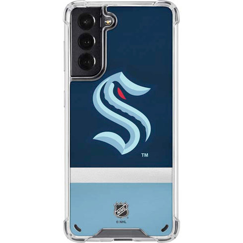 NHL Seattle Kraken Striped Galaxy S21 5G Clear Case