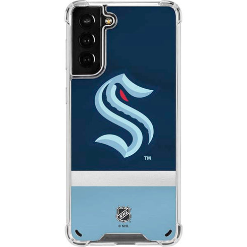 NHL Seattle Kraken Striped Galaxy S21 Plus 5G Clear Case