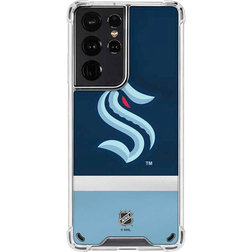 NHL Seattle Kraken Striped Galaxy S21 Ultra 5G Clear Case