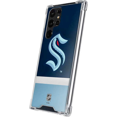 NHL Seattle Kraken Striped Galaxy S22 Ultra Clear Case