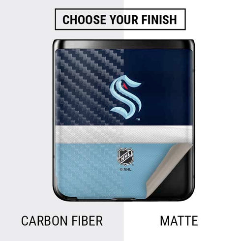 NHL Seattle Kraken Striped Galaxy Z Flip Skin