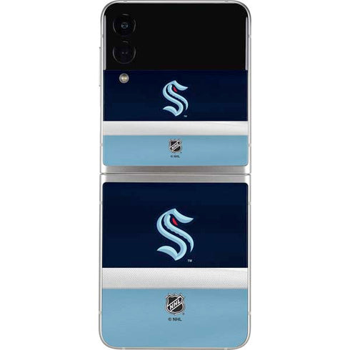 NHL Seattle Kraken Striped Galaxy Z Flip4 5G Skin
