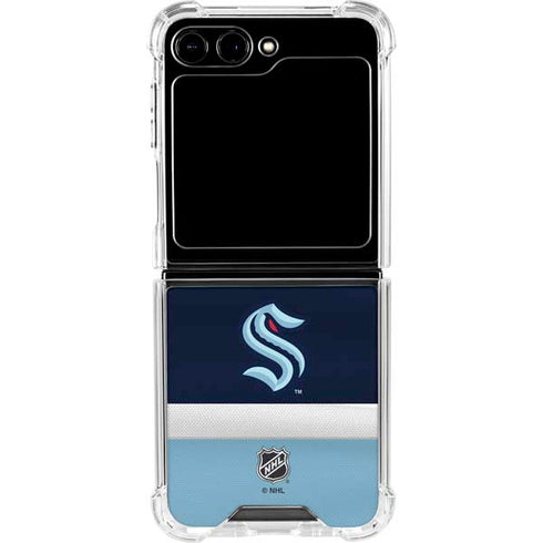 NHL Seattle Kraken Striped Galaxy Z Flip5 5G Clear Case