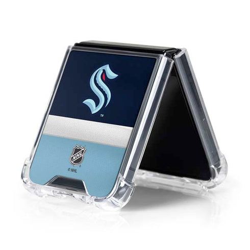 NHL Seattle Kraken Striped Galaxy Z Flip5 5G Clear Case
