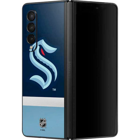 NHL Seattle Kraken Striped Galaxy Z Fold3 5G Skin