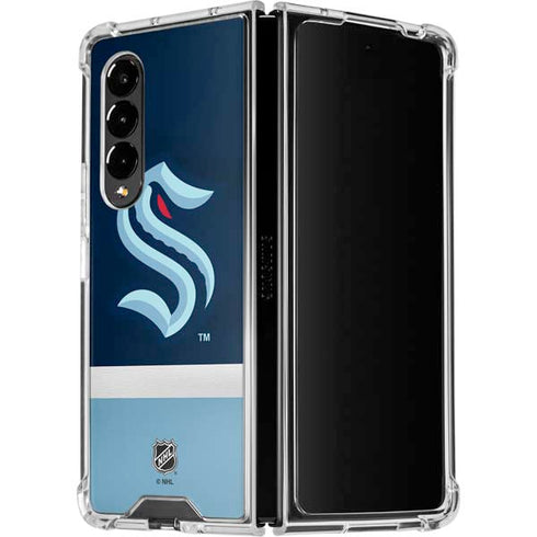 NHL Seattle Kraken Striped Galaxy Z Fold4 5G Clear Case