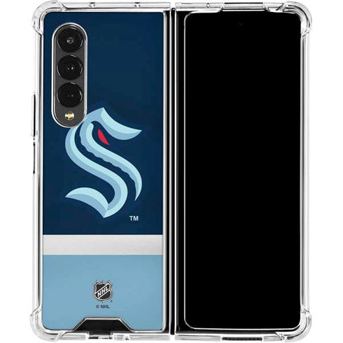 NHL Seattle Kraken Striped Galaxy Z Fold4 5G Clear Case