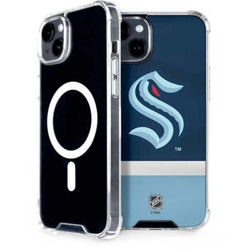 NHL Seattle Kraken Striped iPhone 15 Plus MagSafe Case