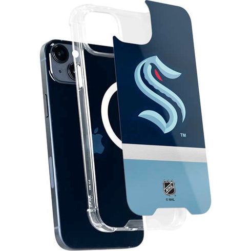 NHL Seattle Kraken Striped iPhone 15 Plus MagSafe Case