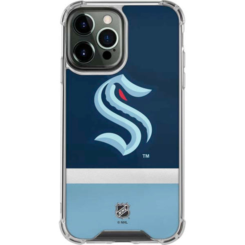 NHL Seattle Kraken Striped iPhone 14 Pro Max Clear Case