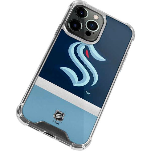 NHL Seattle Kraken Striped iPhone 15 Pro Max Clear Case