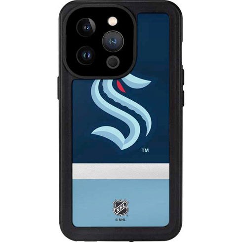NHL Seattle Kraken Striped iPhone 14 Pro Waterproof Case