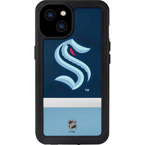 NHL Seattle Kraken Striped iPhone 15 Plus Waterproof Case
