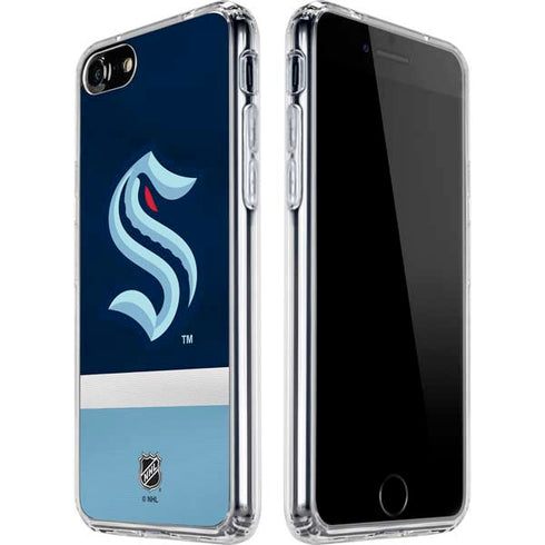 NHL Seattle Kraken Striped iPhone SE (2nd & 3rd Gen) Clear Case