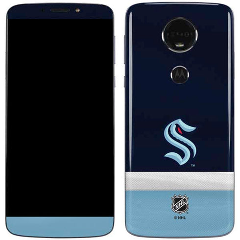 NHL Seattle Kraken Striped Moto E5 Plus Skin