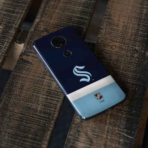 NHL Seattle Kraken Striped Moto E5 Plus Skin