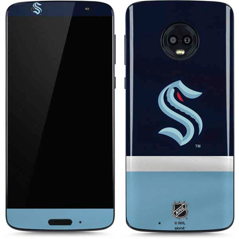 NHL Seattle Kraken Striped Moto G6 Skin