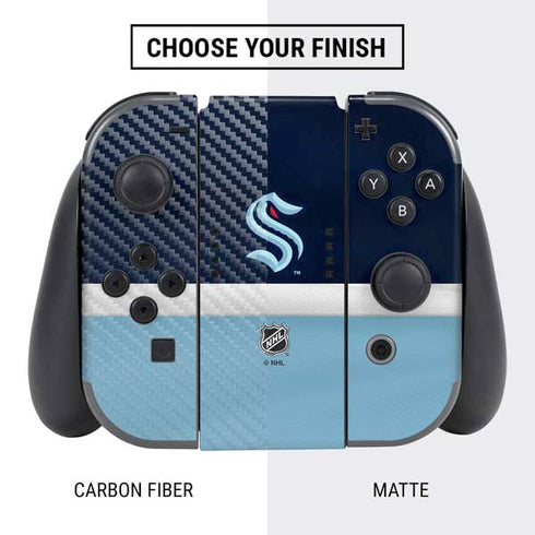 NHL Seattle Kraken Striped Nintendo Switch Bundle Skin