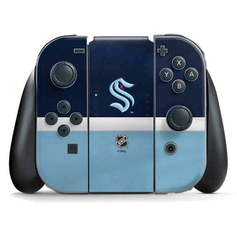 NHL Seattle Kraken Striped Nintendo Switch (2017-2021) Joy-Con Controller Skin