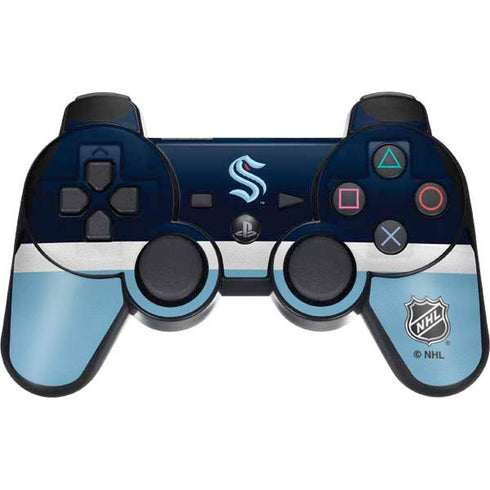 NHL Seattle Kraken Striped PS3 Dual Shock wireless controller Skin