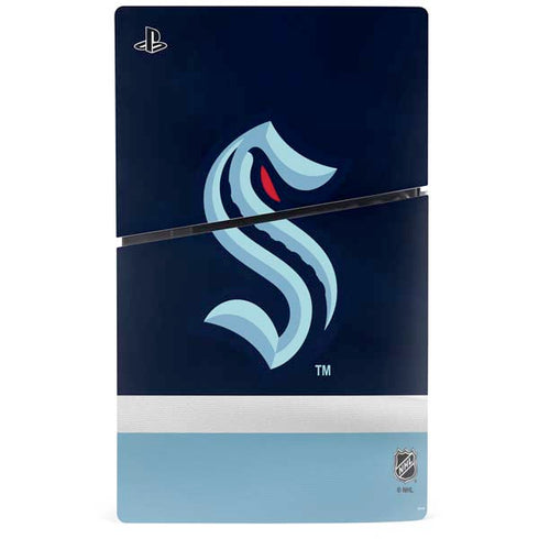 NHL Seattle Kraken Striped PS5 Slim Disk Bundle Skin