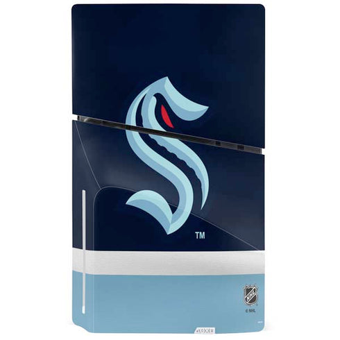 NHL Seattle Kraken Striped PS5 Slim Disk Bundle Skin