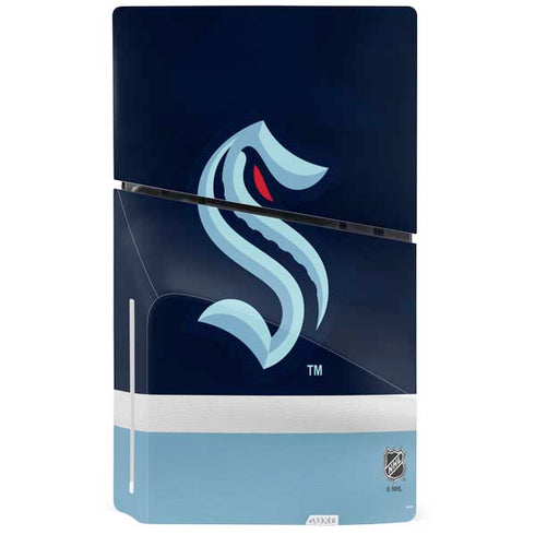 NHL Seattle Kraken Striped PS5 Slim Disk Console Skin