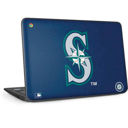 MLB Seattle Mariners - Solid Distressed HP Chromebook Skin