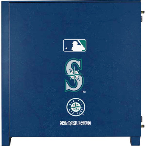 MLB Seattle Mariners - Solid Distressed Corsair 4000D Tempered Glass Mid-Tower ATX Case Skin