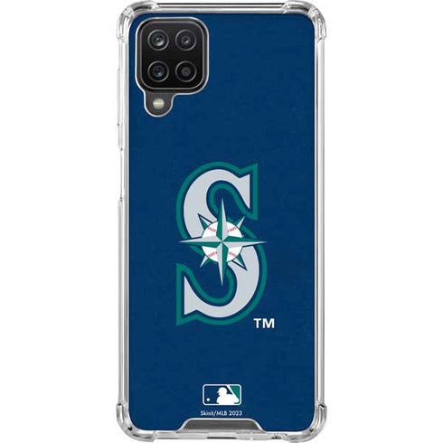 MLB Seattle Mariners - Solid Distressed Galaxy A12 Clear Case