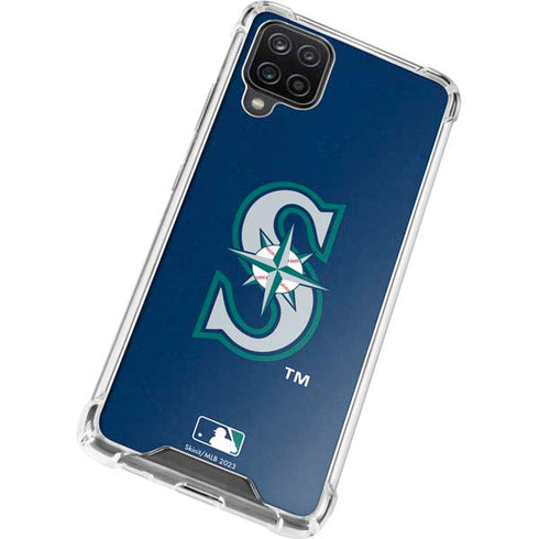 MLB Seattle Mariners - Solid Distressed Galaxy A12 Clear Case