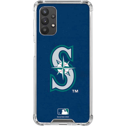 MLB Seattle Mariners - Solid Distressed Galaxy A32 5G Clear Case